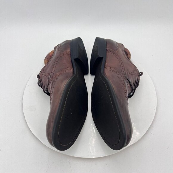 John Varvatos Men Size 9M Brown Tobacco Leather Lace Up Wingtip Derby Dress Shoe - Picture 9 of 15